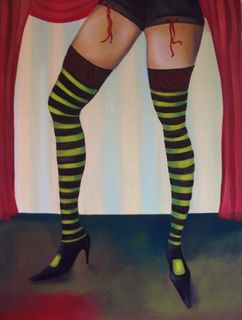 GREEN-STRIPED LEGS - SOLD