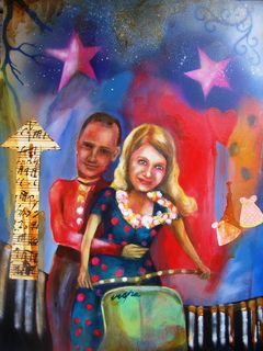 Us and Two Pink Stars (Sold Commission)
